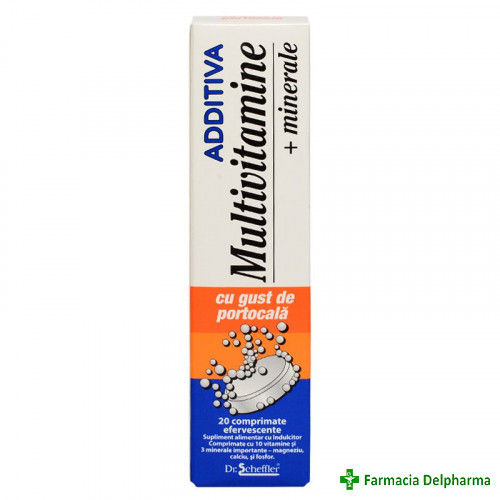 Additiva Multivitamine si Minerale cu aroma de portocale x 20 compr. eff., Dr. Scheffler