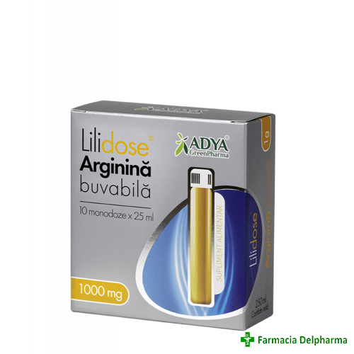 Arginina buvabila Lilidose 1000 mg 25 ml x 10 fiole, Adya