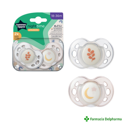 Suzeta Night Time ortodontica 18-36 luni Luna x 2 buc. TT0415-LUNA, Tommee Tippee