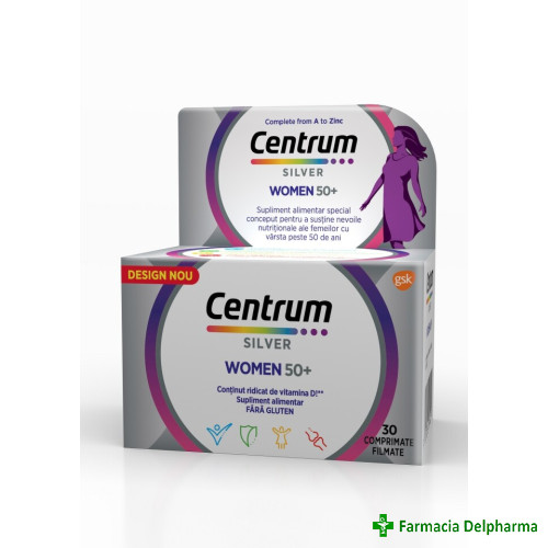 Centrum Silver 50+ pentru femei x 30 compr., GSK