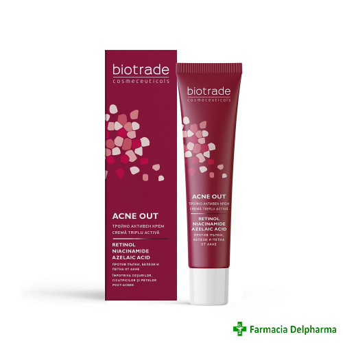 Crema triplu activa Acne Out x 30 ml, Biotrade