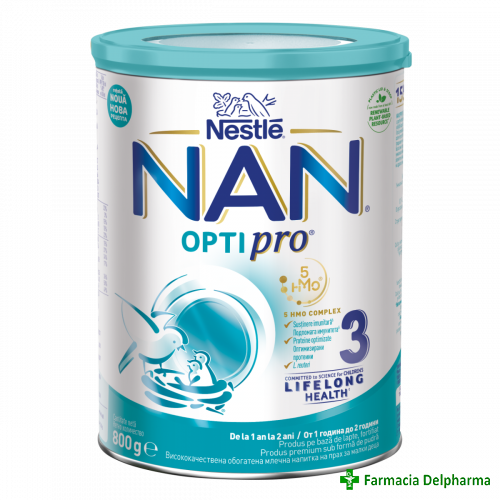 Lapte praf NAN 3 Optipro 12 luni+ x 800 g, Nestle