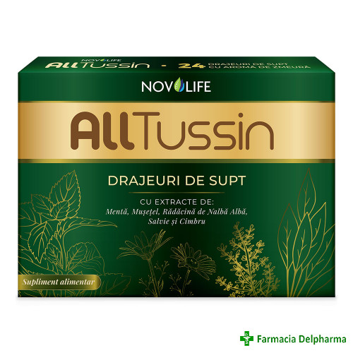 AllTussin cu aroma de zmeura x 24 draj., Novolife