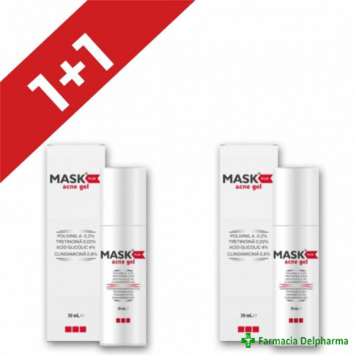 Mask Plus Acne gel pachet 2 x 30 ml, Meditrina