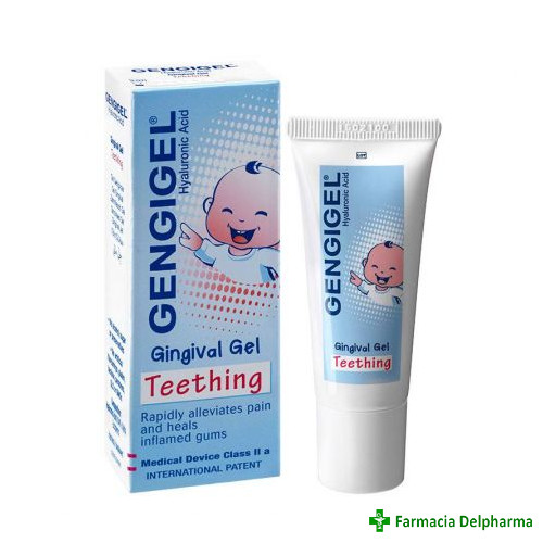 Gengigel Teething Gel gingival cu acid hialuronic 0.54% 0-6 ani x 20 ml, Ricerfarma