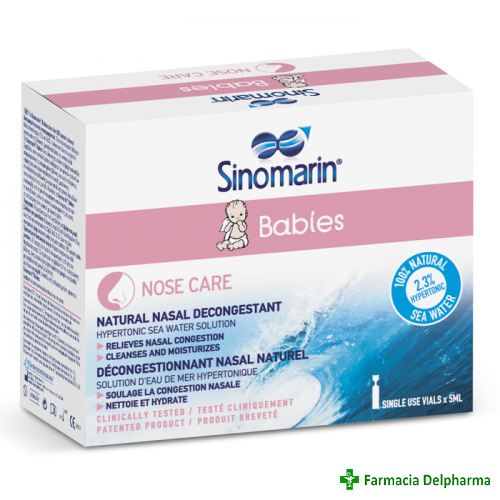 Sinomarin Babies Solutie nazala hipertonica 18 fiole x 5 ml, Gerolymatos