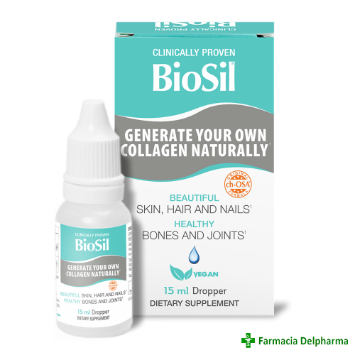 BioSil picaturi generator avansat de colagen x 15 ml, Bio Minerals