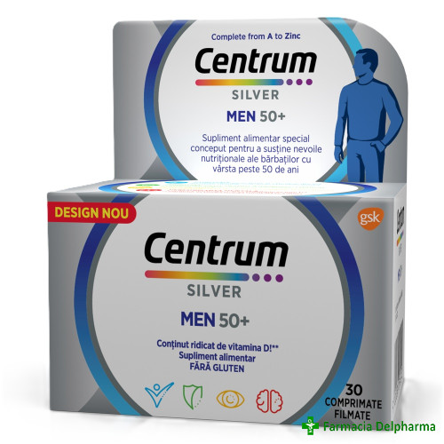 Centrum Silver 50+ pentru barbati x 30 compr., GSK