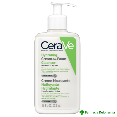 Crema de curatare spumanta si hidratanta pentru ten normal-uscat x 473 ml, CeraVe