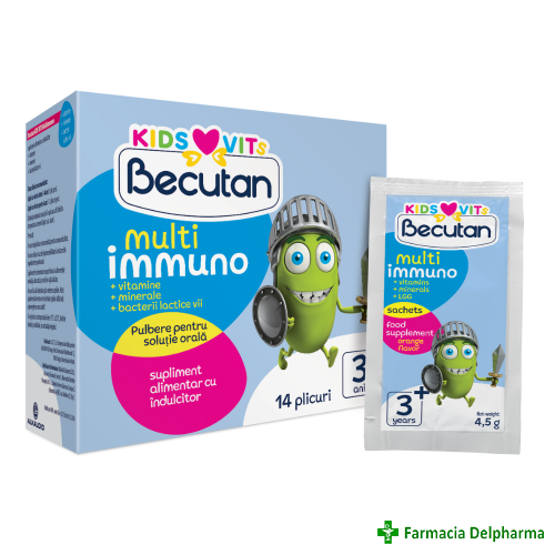 Becutan Kids Vits Multi Immuno 3 ani+ x 14 plicuri, Alkaloid