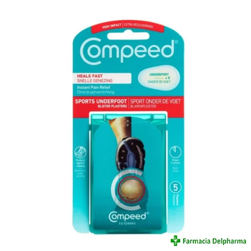 Plasturi sport pentru basicile din talpa x 5 buc., Compeed
