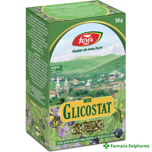 Ceai Glicostat vrac M96 x 50 g, Fares