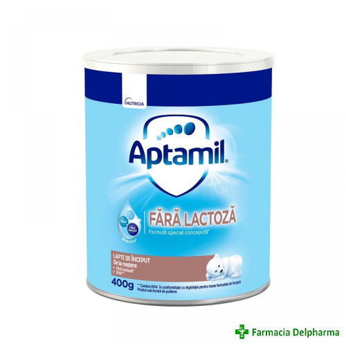 Lapte Aptamil fara lactoza x 400 g, Nutricia