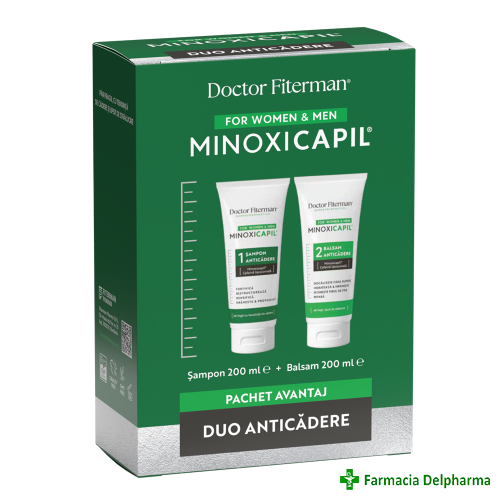 Minoxicapil Women & Men Pachet Duo Anticadere (Sampon x 200 ml + Balsam x 200 ml), Doctor Fiterman