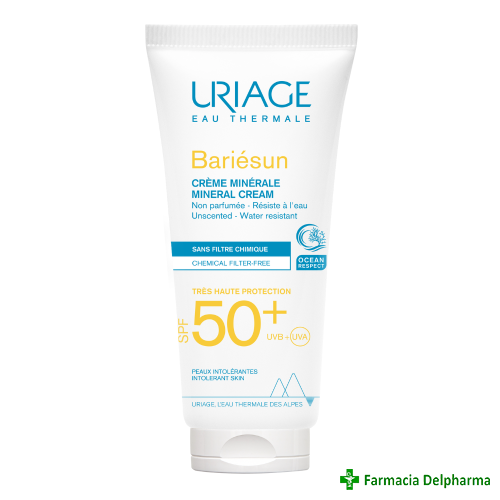 Crema minerala protectie solara SPF 50+ Bariesun x 100 ml, Uriage