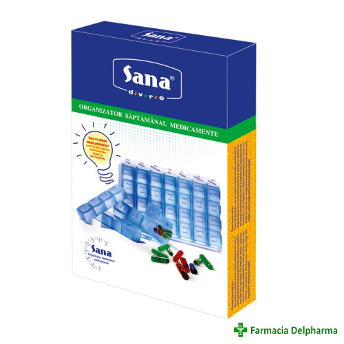 Organizator medicamente saptamanal (7 x 4), Sana