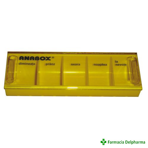 Organizator medicamente zilnic - 5 compartimente, Anabox