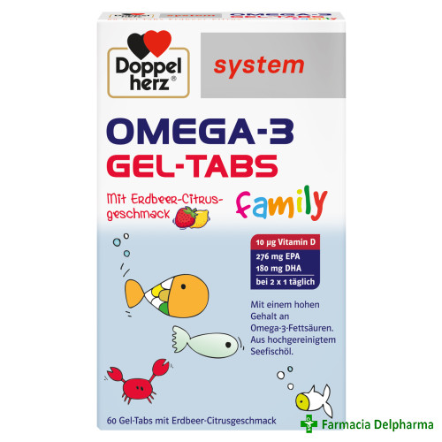 Omega 3 Gel-Tabs Family x 60 compr. mast., Doppelherz