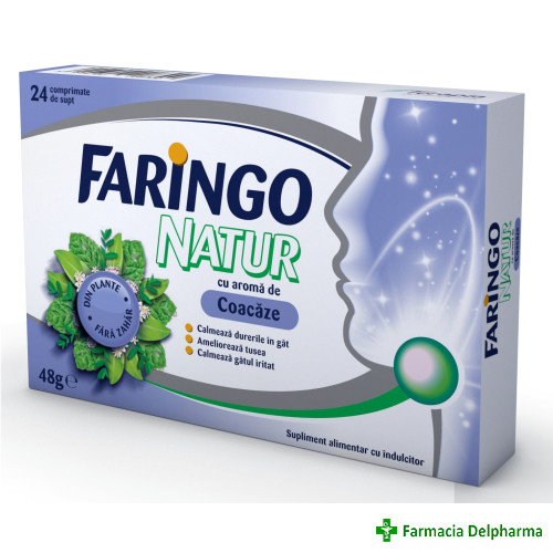 Faringo Natur cu aroma de coacaze x 24 compr. de supt, Terapia