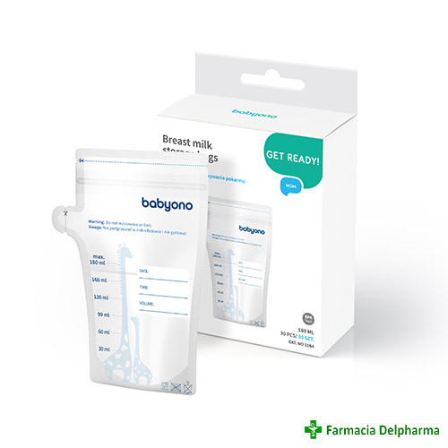 Pungi pentru stocarea laptelui 180 ml x 30 buc 1084, Babyono