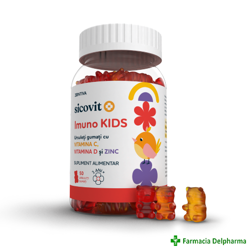 Sicovit Imuno Kids ursuleti gumati x 50 buc., Zentiva