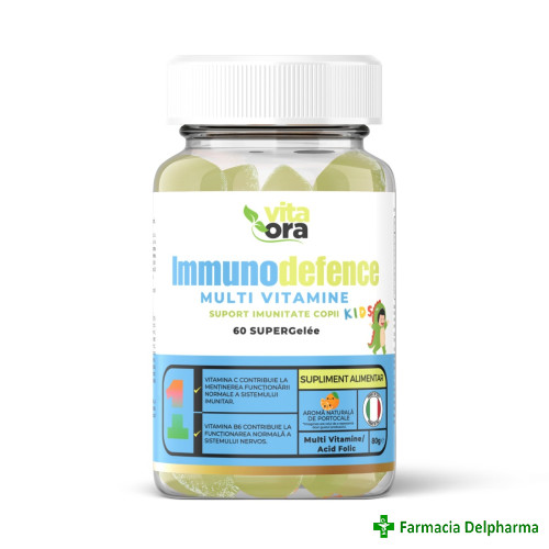 Immunodefence Kids Multivitamine aroma portocale jeleuri x 60 buc., Vita Ora