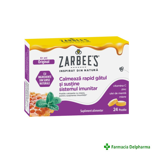 Zarbee's pastile pentru durere de gat x 24 buc., Kenvue