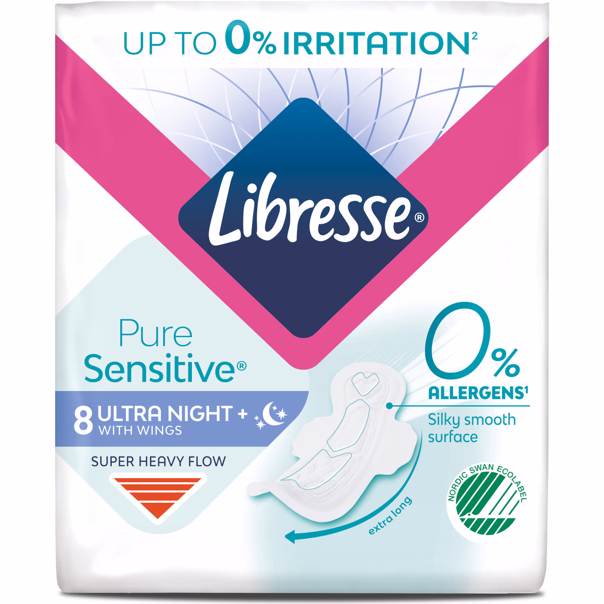 Absorbante Pure Sensitive Ultra Night x 8 buc., Libresse