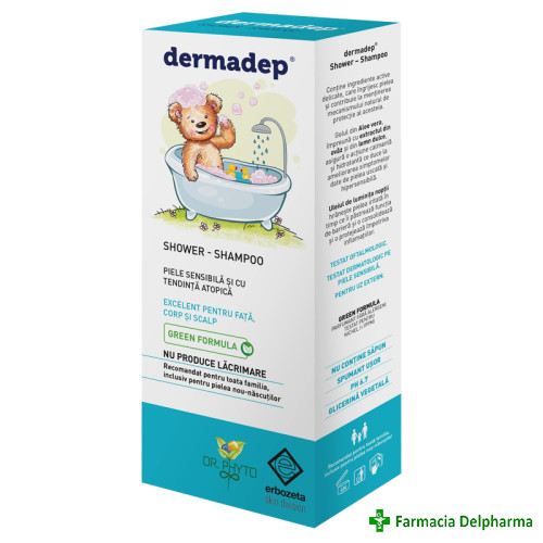 Dermadep sampon si gel de dus piele sensibila x 250 ml, Dr. Phyto