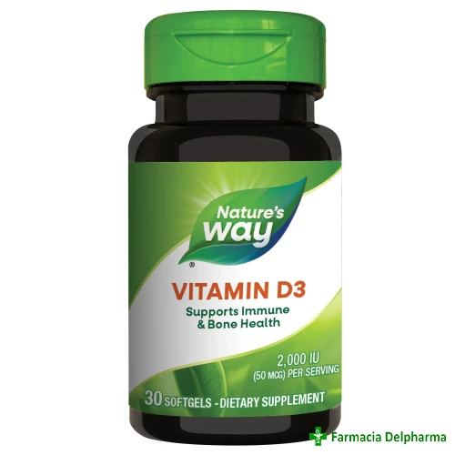 Vitamina D3 2000UI Nature's Way x 30 caps. moi, Secom