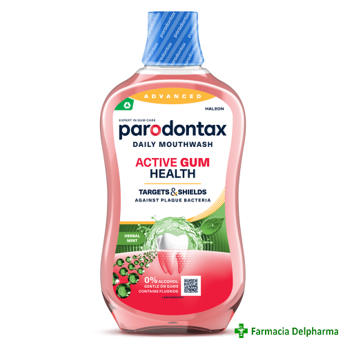 Apa de gura Active Gum Health Herbal Mint Parodontax x 500 ml, Haleon