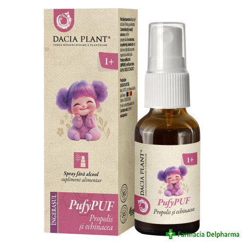 PufyPuf Propolis si Echinacea spray fara alcool Ingerasul x 20 ml, Dacia Plant