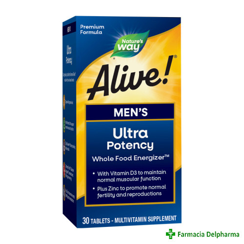 Alive Men Ultra Multivitamine pentru barbati Nature's Way x 30 compr., Secom