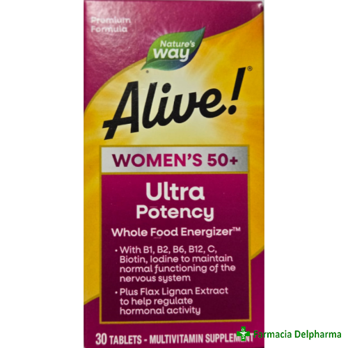 Alive Women 50+ Ultra Multivitamine pentru femei Nature's Way x 30 compr., Secom